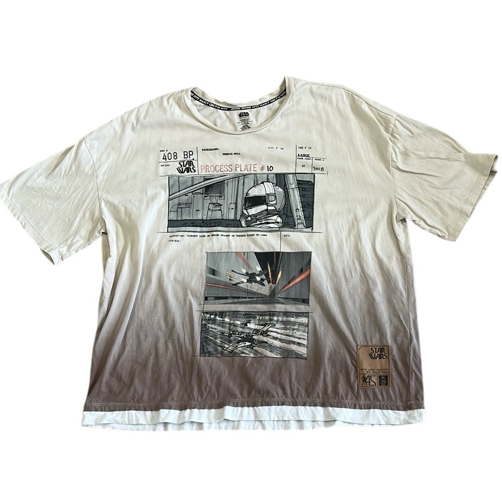 Star Wars‎ Original Drawing Trench Wall Process Plate #10 Beige TShirt Tee XXL